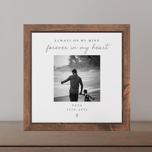 Personalized Dad Memorial Photo Frame Gift In Loving Memory of Dad Picture Frame Remembrance Keepsake Gifts Loss of Father Grief Sympathy