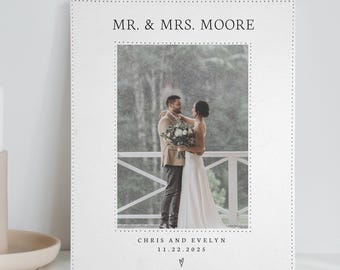 Personalized Couple Wedding Picture Frame Minimal Wedding Day Gifts Bride Groom Mr & Mrs Custom Photo Frames Newlywed Anniversary Present