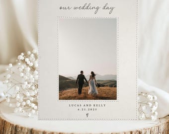 Our Wedding Day Personalized Picture Frame- Wedding Gifts for Couple- Minimal Custom Marriage Photo Frames- Bride Groom Gift- Anniversary