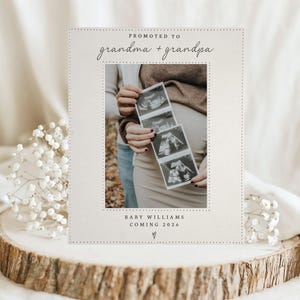 Pregnancy Announcement Custom Picture Frame- Personalized Future Grandma Grandpa Baby Reveal Gift- Ultrasound Photo Frames New Grandparents