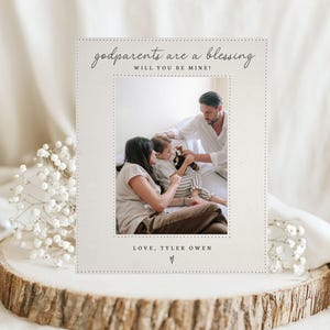 Godparent Proposal Custom Picture Frame Personalized Baptism Godparents Present Godmother Godfather Gift from Godchild Christening Gifts