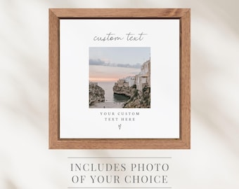 Custom Text Wood Frame Personalized Minimal Photo Frames Gifts for Couple Family Engagement Wedding Pregnancy Memory Keepsake Picture Gift