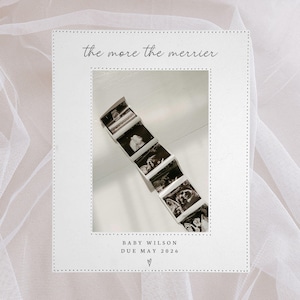 Pregnancy Announcement Custom Picture Frame The More The Merrier Personalized Future Grandma Grandpa Baby Reveal Gift Ultrasound Frames