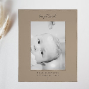 Baptism Custom Picture Frame Personalized Christening Present Gift from Godparents to Godchild Religious Baby Girl Boy Faith Memory Keepsake