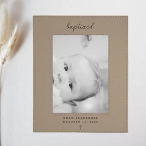 Baptism Custom Picture Frame Personalized Christening Present Gift from Godparents to Godchild Religious Baby Girl Boy Faith Memory Keepsake