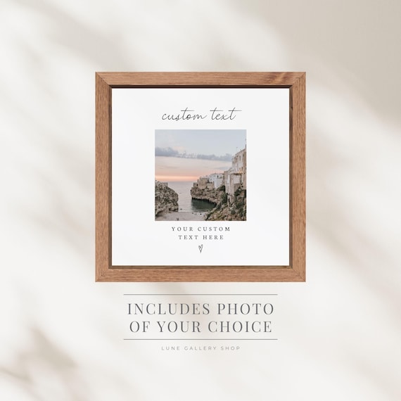 Custom Text Wood Frame Personalized Minimal Photo Frames Gifts for Couple Family Engagement Wedding Pregnancy Memory Keepsake Picture Gift