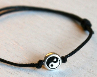Yin Yang Bracelet, Yin Yang Anklet,  (many colors to choose)