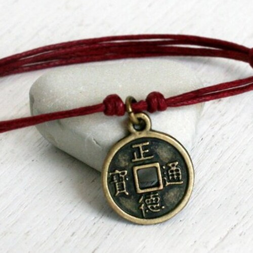 Lucky Chinese Coin Bracelet Lucky Coin Anklet many Colors to Etsy