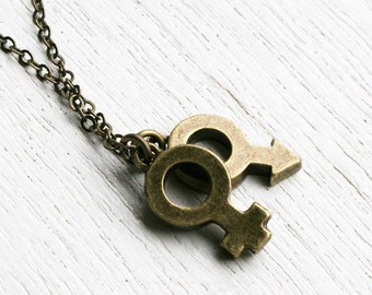 You and me Necklace, Sex Symbols Necklace, (male female, male male, Female female)