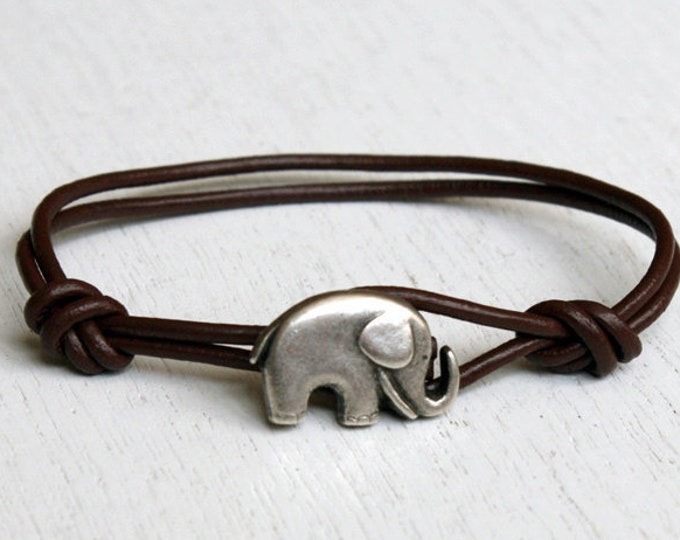 Elephant Leather Bracelet many Colors to Choose Etsy