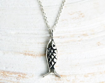 Sterling Silver Fish Necklace, Little Fish Necklace