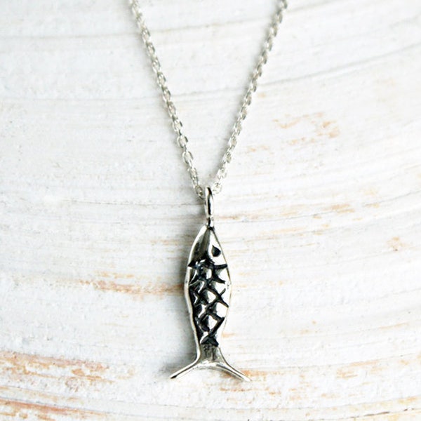 Sterling Silver Fish Necklace, Little Fish Necklace