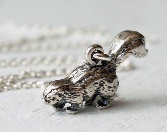 Sterling Silver Skunk Necklace