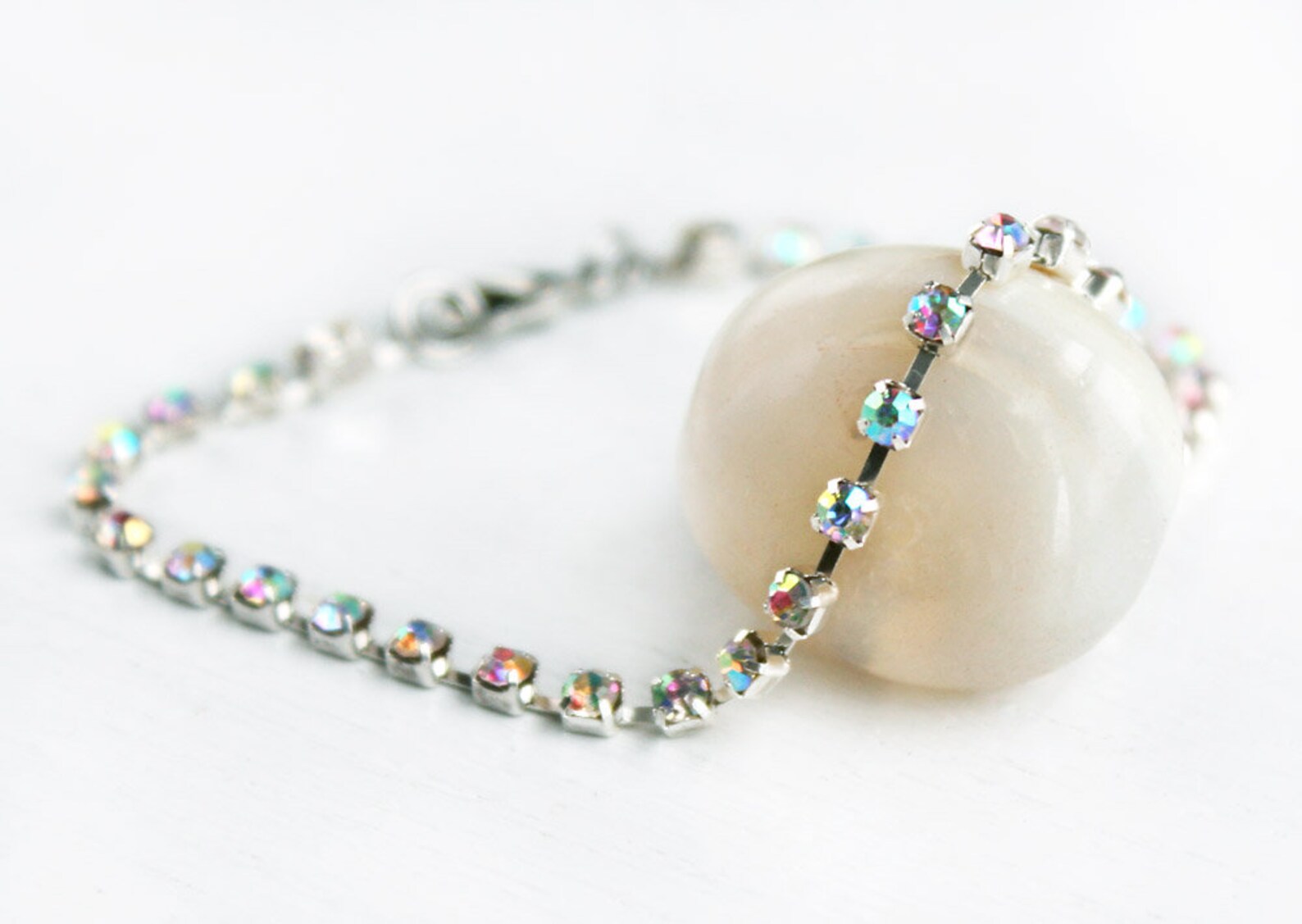 Crystal Bead Chain Bracelet Crystal Bead Chain Anklet Single Etsy