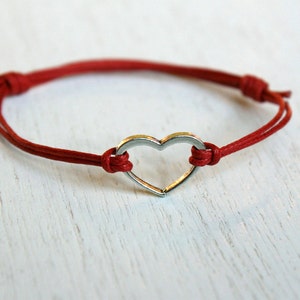 Open Heart Bracelet, Heart Anklet many colors to choose image 1