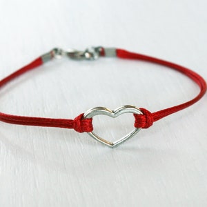 Open Heart Bracelet, Heart Anklet many colors to choose image 4