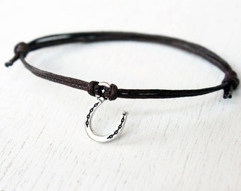 Horseshoe Bracelet,  Horseshoe Anklet (many colors to choose)