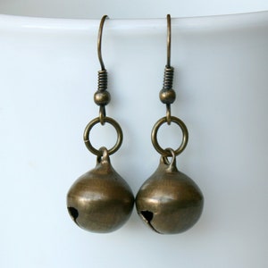 Jingle Bell Earrings Brass