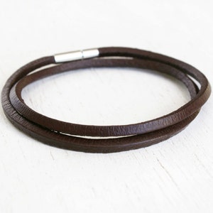 Plain Leather Bracelet, Double Wrap Leather Bracelet, Triple Wrap Leather Bracelet image 2