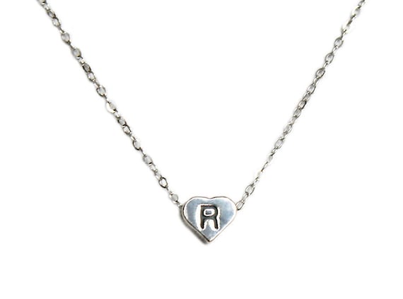 Silver heart 2024 initial necklace