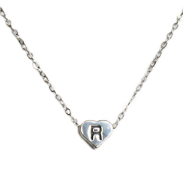 Sterling Silver Heart Initial Necklace