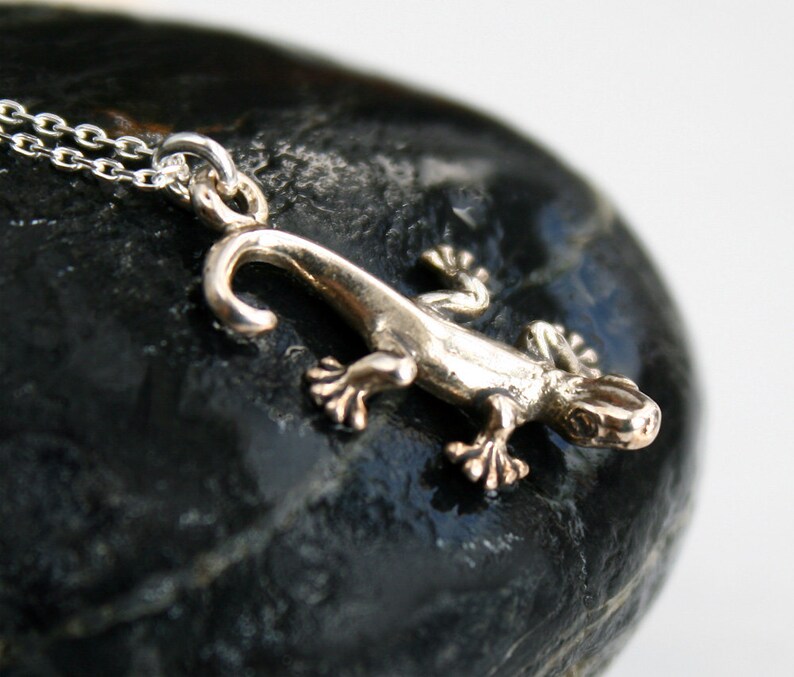 Sterling Silver Gecko Lizard Necklace