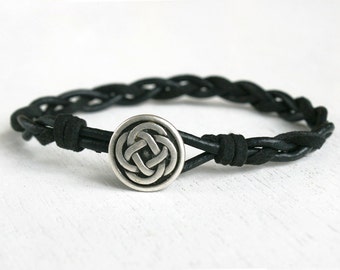 Celtic Knot Bracelet / Friendship Bracelet / Leather Bracelet (20 different charms to choose)