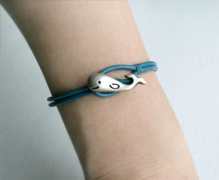 Whale Leather Bracelet 13 Colors of Leather Cord to Choose - Etsy
