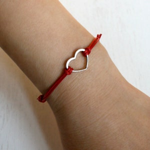 Open Heart Bracelet, Heart Anklet many colors to choose image 2