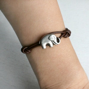 Elephant Leather Bracelet many colors to choose image 2