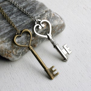 Key Necklace on Chain many different keys to choose image 1