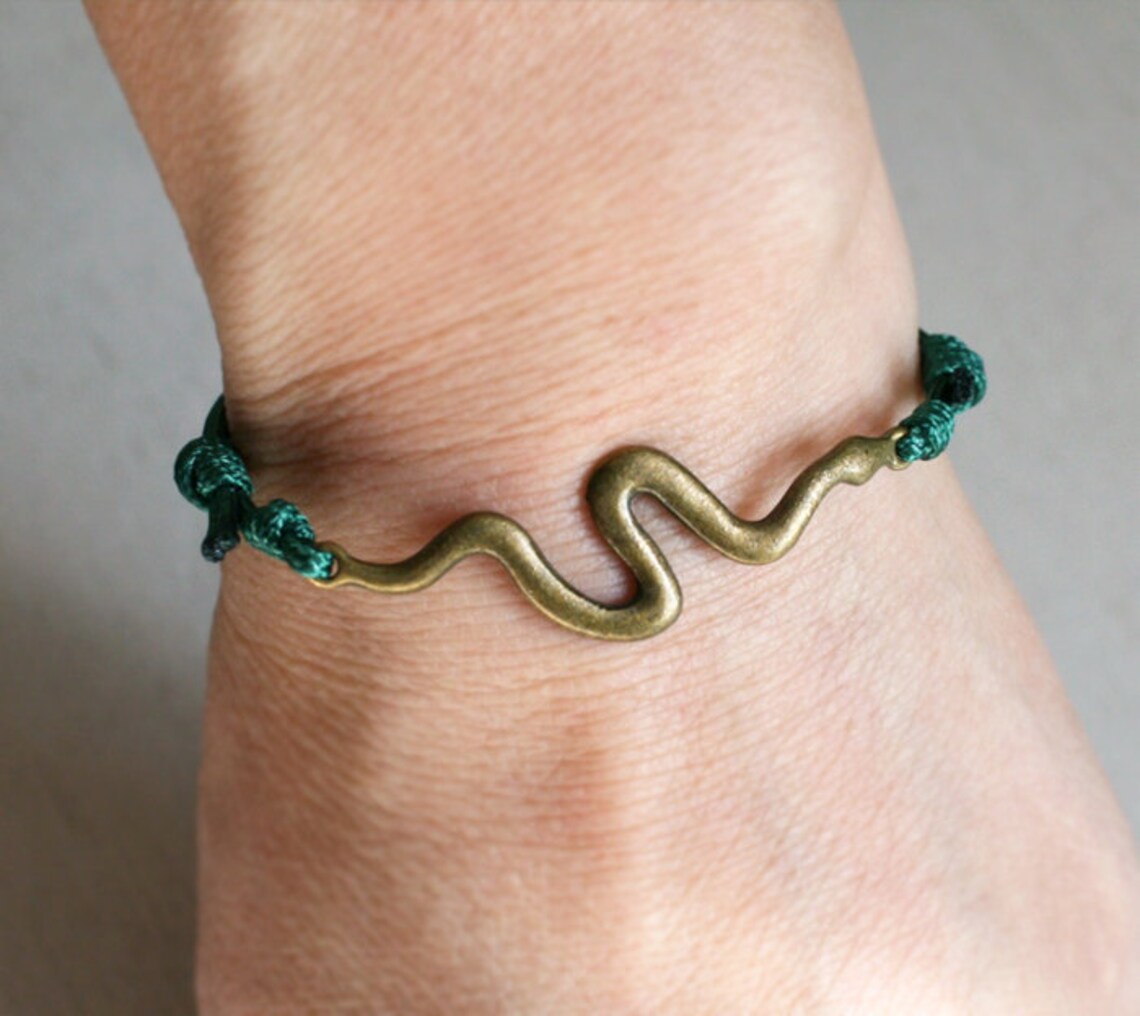 Snake Bracelet Snake Anklet many Cord Colors to Choose Etsy