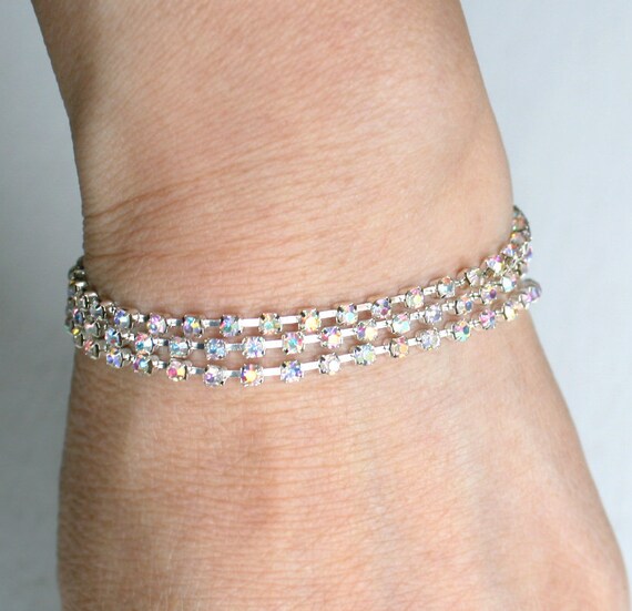 Crystal Bead Chain Bracelet Crystal Bead Chain Anklet Single Etsy