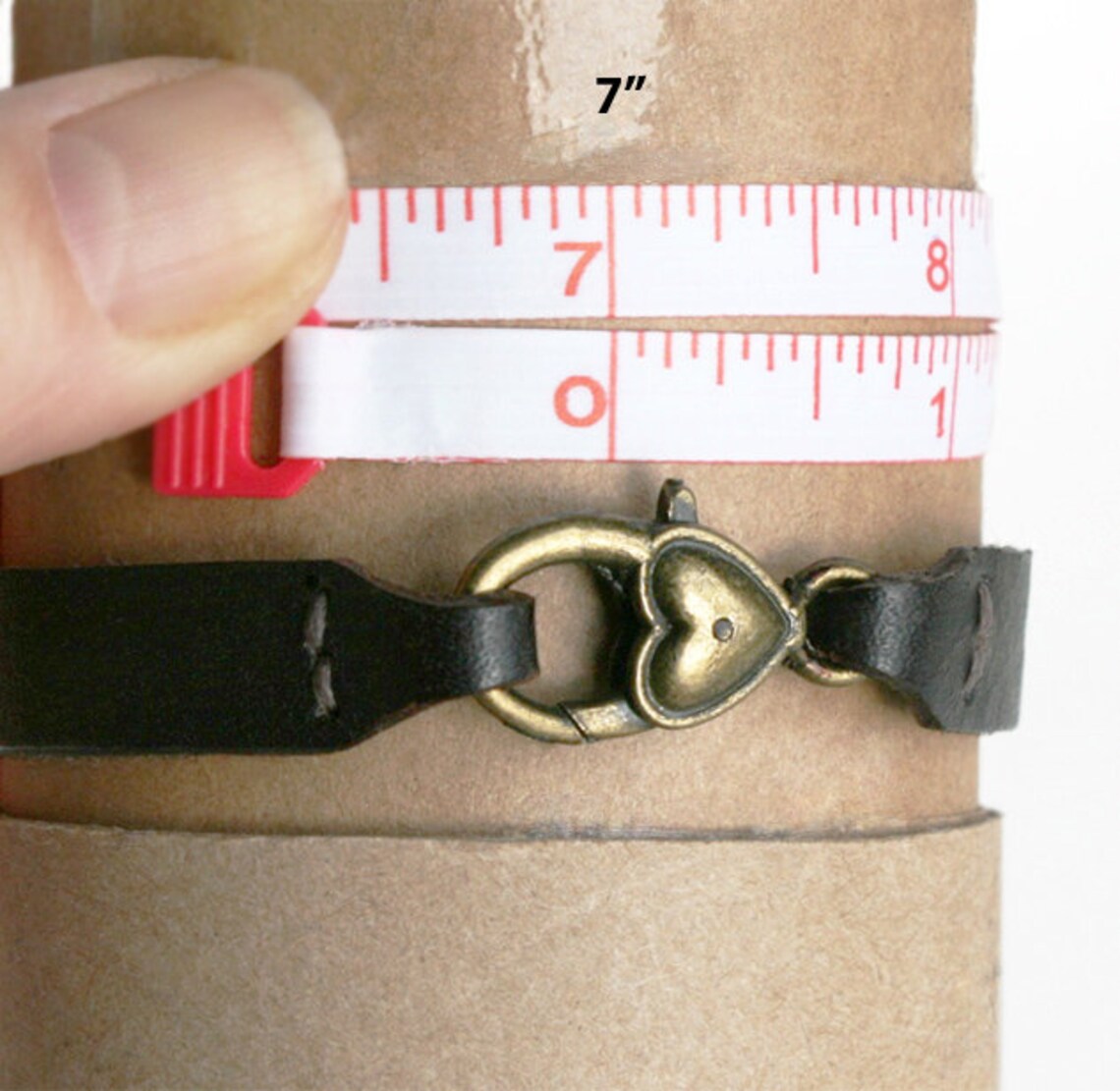 Leather Strap Bracelet With Heart Charm Etsy