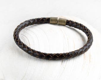 Braided Leather Bracelet, Braided Leather Bangle Bracelet (many color to choose)