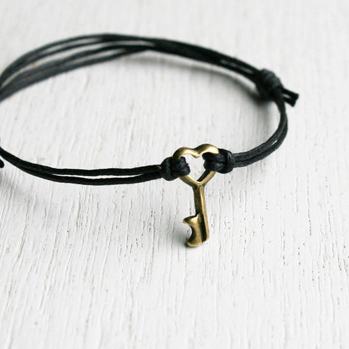 Little Key Bracelet Little Key Anklet many Colors to Choose Etsy