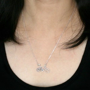 Bicycle Necklace, Sterling Silver Bicycle Necklace image 2