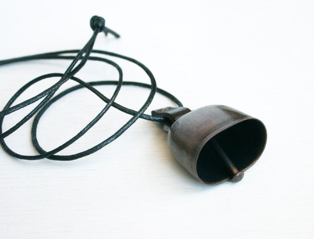 Cowbell Necklace Antique Copper or Bronze Etsy