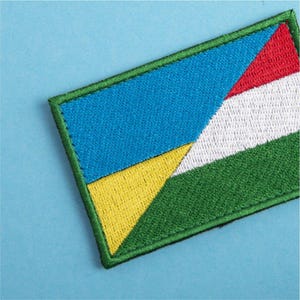 Ukraine & Hungary Flag Patch — Embroidered Tactical Chevron