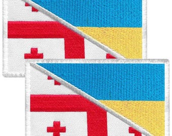 Tactical Patch - Chevron Flag UKRAINE GEORGIA - 2pcs