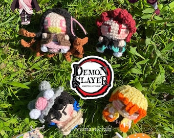 Mini Crochet Demon Slayer Figures (6 cm) | Handmade Amigurumi Anime Gift