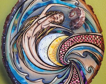 Becoming - Woodburn Watercolor and Fabric