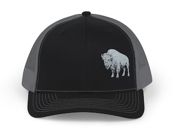 Wild Buffalo Bison Embroidered Snapback Cap | Mesh Back Hat