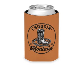 Choosing Montana Can Cooler | Cowboy Boot Rope Rustic koozie