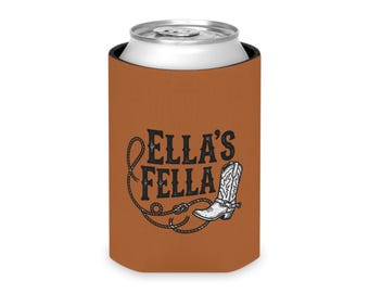 Enfriador de latas Ella's Fella / Diseño de lazo de bota de vaquero