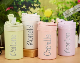 Personalized Kid Water Bottle,Engraved Name Cup Gift for Kids,Flower Girl Easter Gift Custom Name Kids Tumbler,Back To School Gifts for Kids