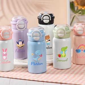 Personalized Kids Water Bottle with Straw,Back to School Gifts for Kids,Custom Water Bottle for Boys and Girls,Summer Camp Toddler Tumbler