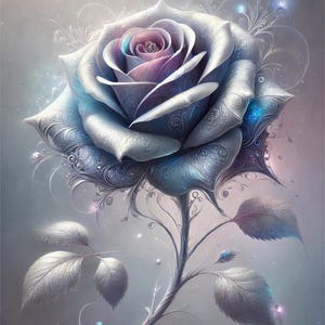 Surreal Rose - Elegant Digital AI Art | Dreamlike Floral Artwork | Digital Download Wall Art