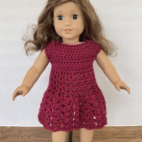 Crocheted Dress doll clothes made to fit 18 inch dolls such as American Girl