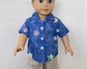 Short Sleeve Shirt made to fit 18 inch dolls such as American Girl